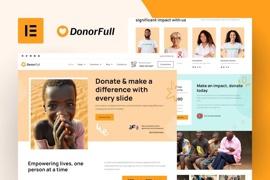 DonorFull – Charity & Donation Elementor Pro Template Kit 1 DonorFull – Charity & Donation Elementor Pro Template Kit