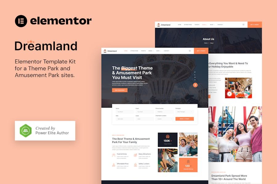 Dreamland – Amusement & Theme Park Elementor Template Kit 1 Dreamland – Amusement & Theme Park Elementor Template Kit