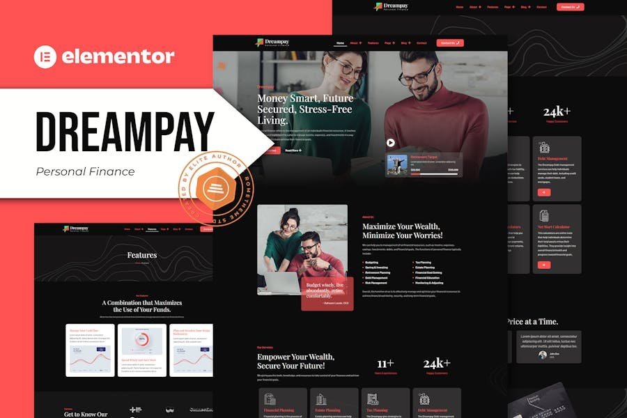 Dreampay - Personal Finance Elementor Pro Template Kit 1 Dreampay - Personal Finance Elementor Pro Template Kit