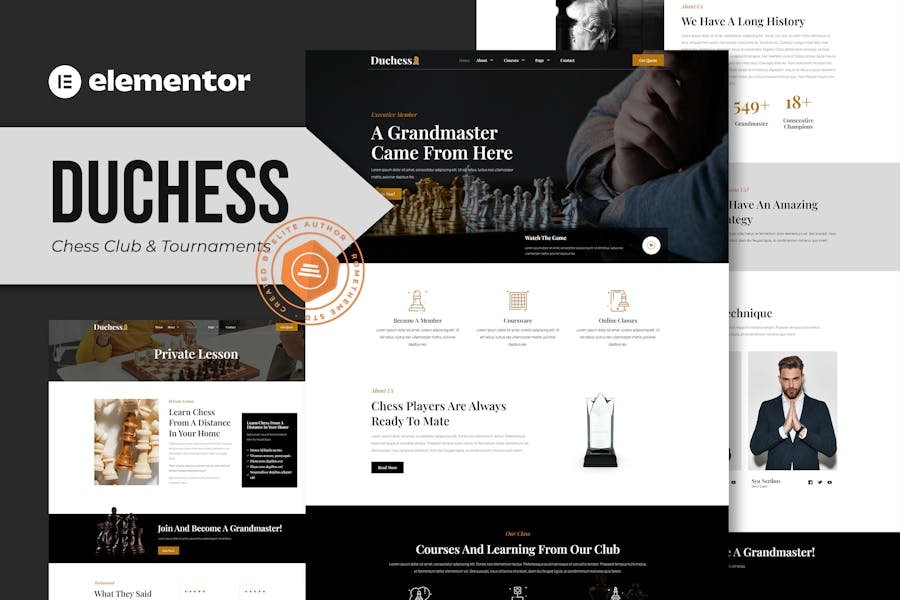 Duchess - Chess Club & Tournament Elementor Template Kit 1 Duchess - Chess Club & Tournament Elementor Template Kit