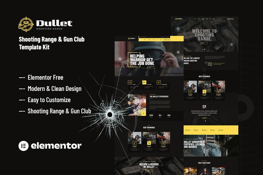 Dullet - Shooting Range & Gun Club Elementor Template Kit 1 Dullet - Shooting Range & Gun Club Elementor Template Kit