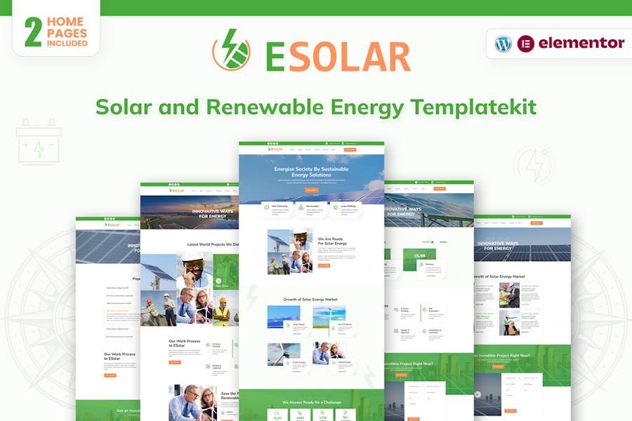 ESolar - Wind & Solar Power Services Elementor Template Kit 1 ESolar - Wind & Solar Power Services Elementor Template Kit