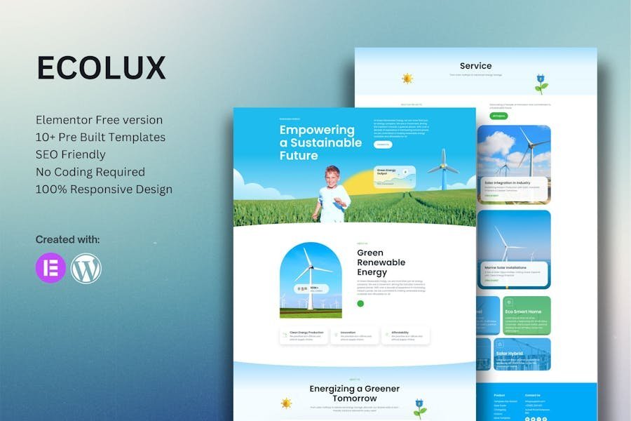 Ecolux - Green Renewable Energy Elementor Template Kit 1 Ecolux - Green Renewable Energy Elementor Template Kit