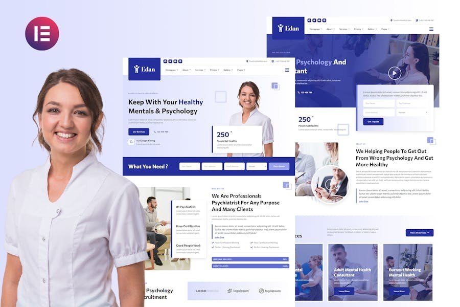 Edan - Human Psychology & Consultant Elementor Template Kit 1 Edan - Human Psychology & Consultant Elementor Template Kit