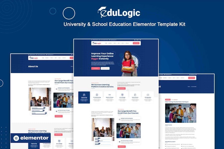 Edulogic - University & School Education Elementor Template Kit 1 Edulogic - University & School Education Elementor Template Kit