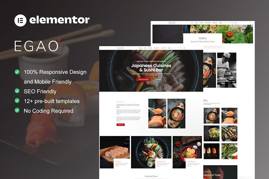 Egao - Japanese Restaurant & Sushi Bar Elementor Template Kit 1 Egao - Japanese Restaurant & Sushi Bar Elementor Template Kit