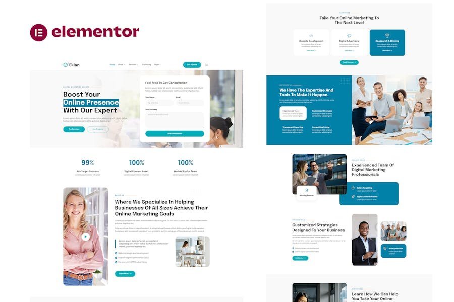 Eklan - Digital Marketing Agency Elementor Template Kit 1 Eklan - Digital Marketing Agency Elementor Template Kit