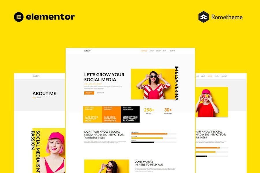 Elsa - Social Media Marketing & Management Elementor Pro Full Site Template Kit 1 Elsa - Social Media Marketing & Management Elementor Pro Full Site Template Kit