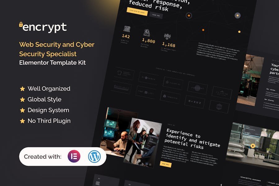 Encrypt - Cyber Security Specialist Elementor Pro Template Kit 1 Encrypt - Cyber Security Specialist Elementor Pro Template Kit