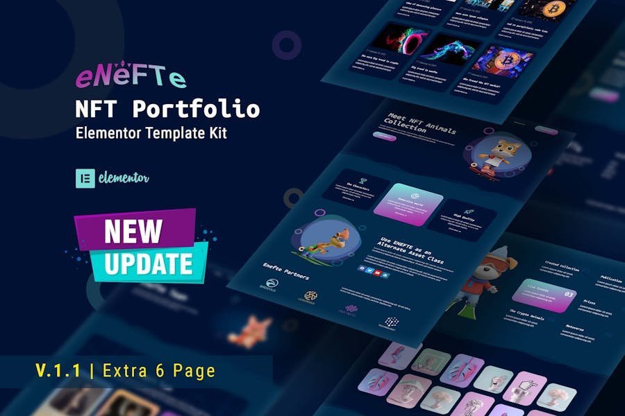 Enefte - NFT Portfolio Elementor Template Kit 1 Enefte - NFT Portfolio Elementor Template Kit