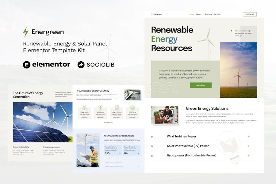 Energreen - Renewable Energy & Solar Panel Elementor Template Kit 1 Energreen - Renewable Energy & Solar Panel Elementor Template Kit