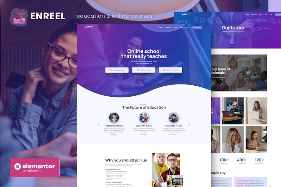 Enreel - Education & Online Courses Elementor Template Kit 1 Enreel - Education & Online Courses Elementor Template Kit