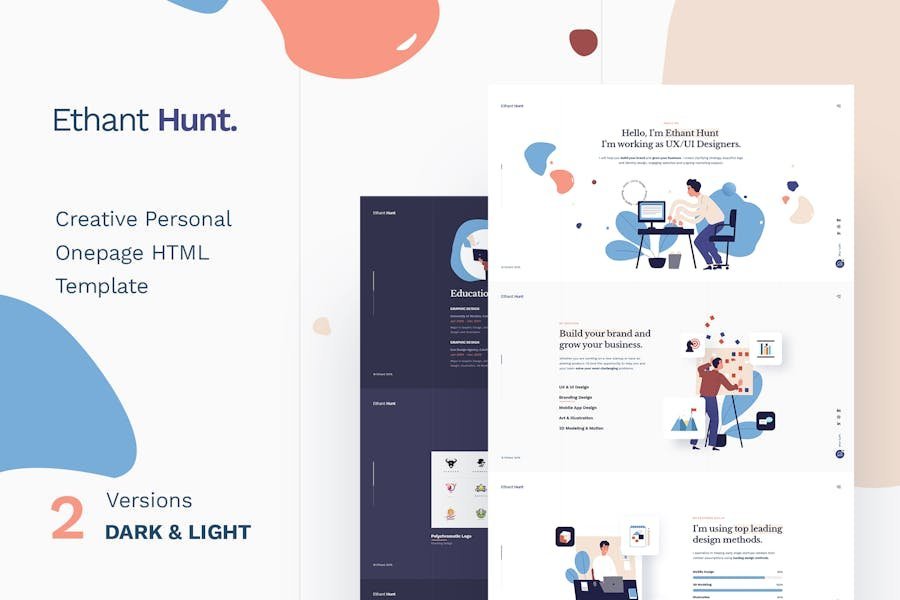 Ethant Hunt - Personal Onepage WordPress Theme 1 Ethant Hunt - Personal Onepage WordPress Theme