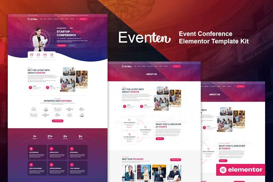 Eventen - Event Conference Elementor Pro Template Kit 1 Eventen - Event Conference Elementor Pro Template Kit