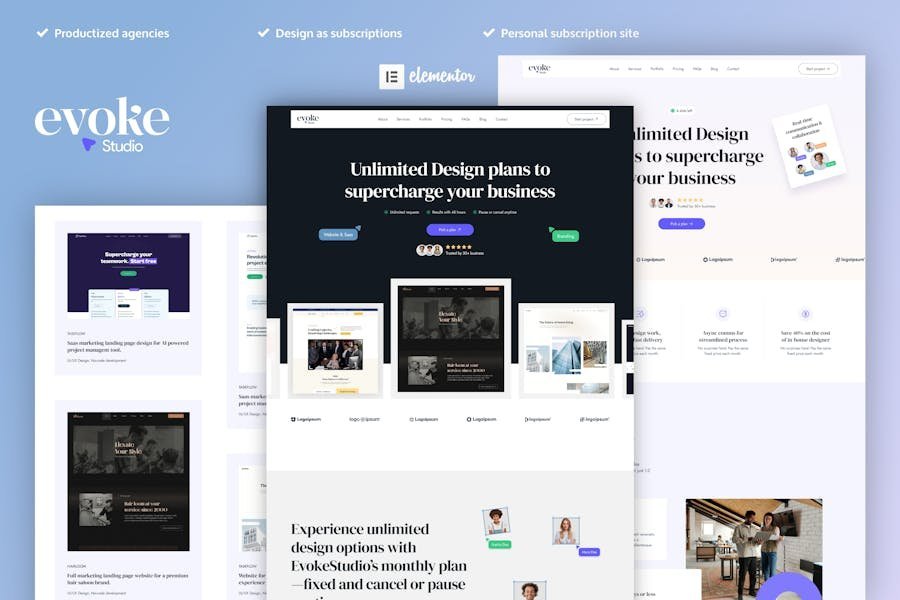 EvokeStudio - Creative Digital Agency Elementor Pro Template Kit 1 EvokeStudio - Creative Digital Agency Elementor Pro Template Kit