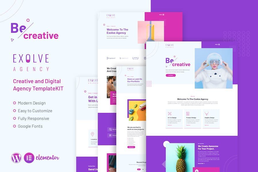 Exolve Creative Portfolio Elementor Template Kit 1 Exolve Creative Portfolio Elementor Template Kit