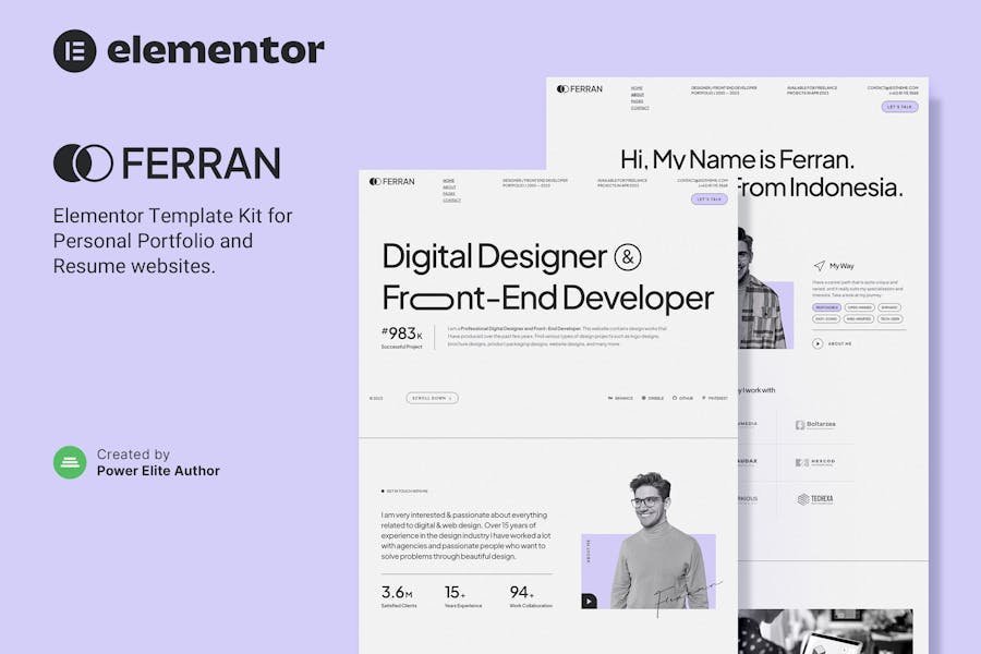 Ferran – Personal Portfolio & Resume Elementor Template Kit 1 Ferran – Personal Portfolio & Resume Elementor Template Kit