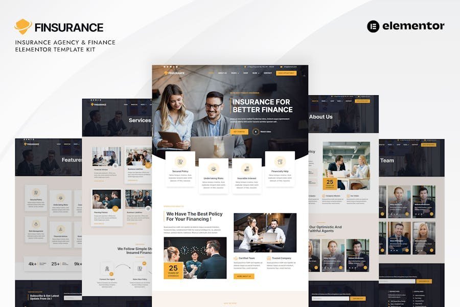 Finsurance - Insurance Agency & Finance Template Kit 1 Finsurance - Insurance Agency & Finance Template Kit