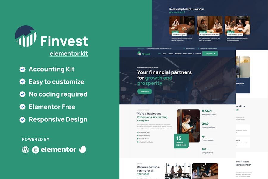 Finvest - Business Consulting Elementor Template Kit 1 Finvest - Business Consulting Elementor Template Kit