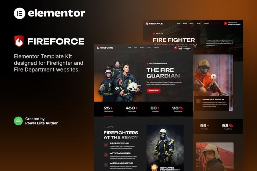 Fireforce – Firefighter & Fire Department Elementor Template Kit 1 Fireforce – Firefighter & Fire Department Elementor Template Kit