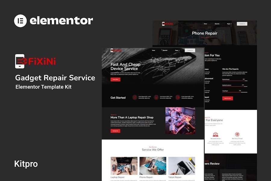 Fixini - Gadget Repair Service Elementor Template Kit 1 Fixini - Gadget Repair Service Elementor Template Kit