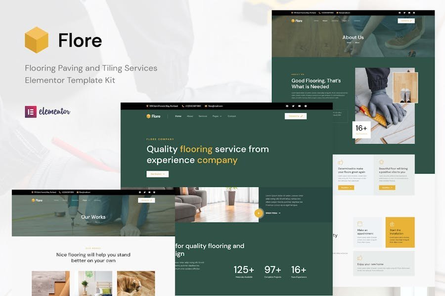 Flore - Flooring & Tiling Services Elementor Template Kit 1 Flore - Flooring & Tiling Services Elementor Template Kit