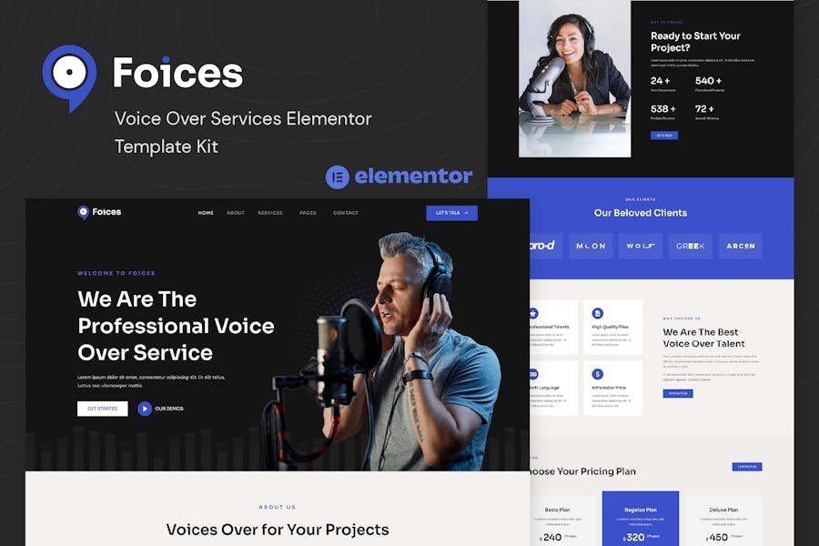 Foices - Voice Over Services Elementor Template Kit 1 Foices - Voice Over Services Elementor Template Kit