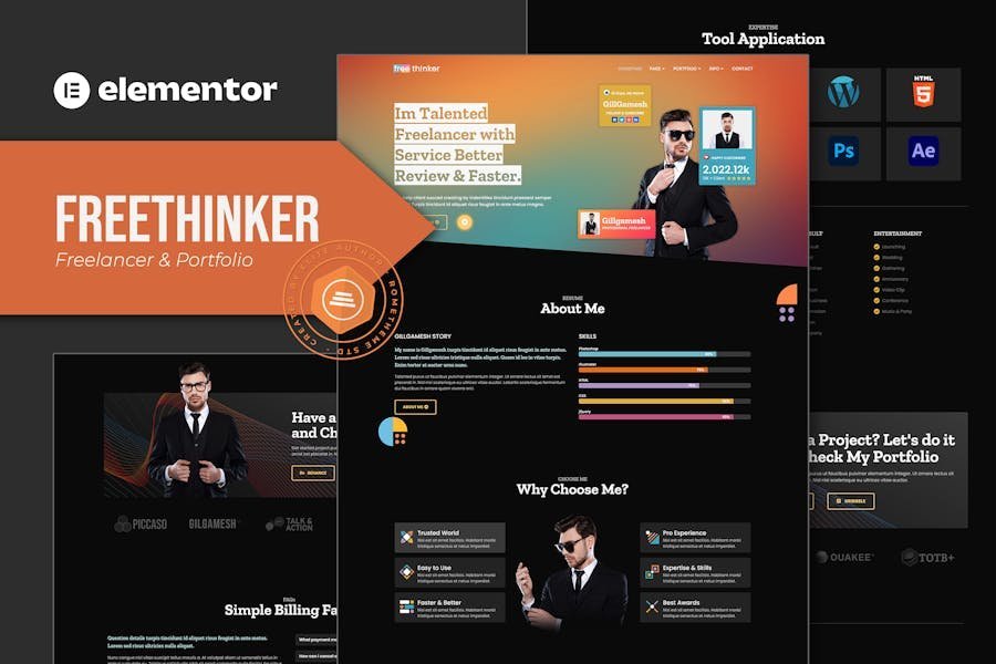 Freethinker - Freelancer & Portfolio Elementor Template Kit 1 Freethinker - Freelancer & Portfolio Elementor Template Kit