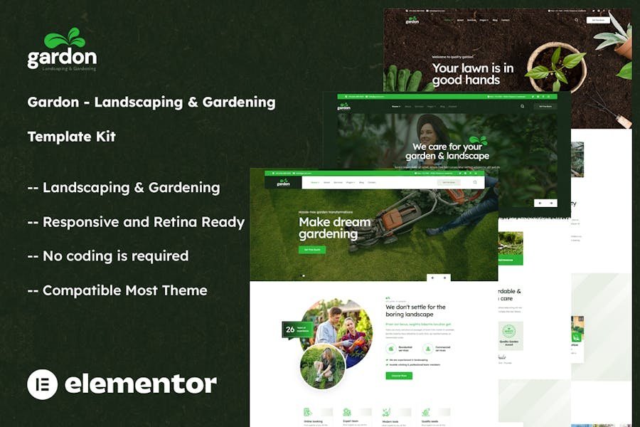 Gardon - Landscaping & Gardening Elementor Template Kit 1 Gardon - Landscaping & Gardening Elementor Template Kit