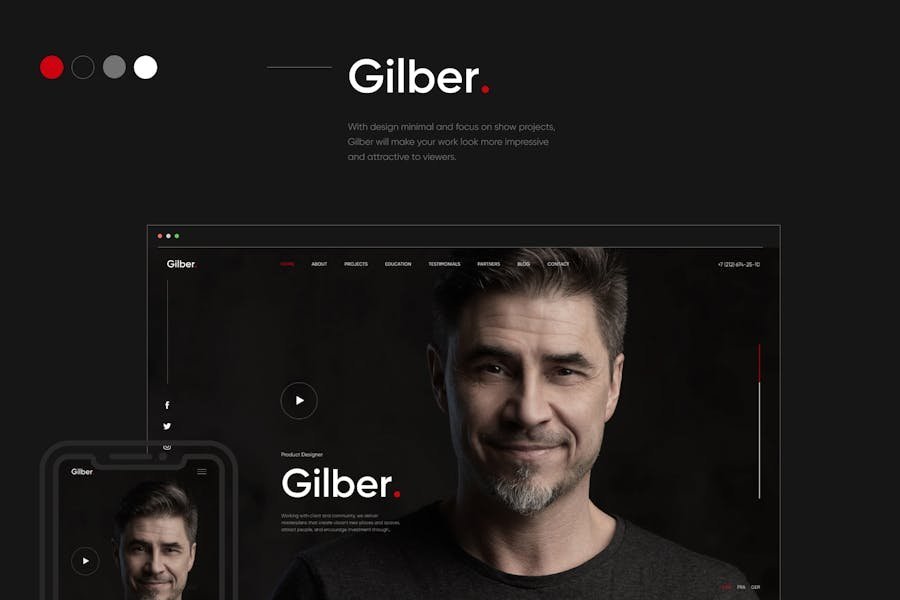 Gilber - Personal CVResume WordPress Theme 1 Gilber - Personal CVResume WordPress Theme