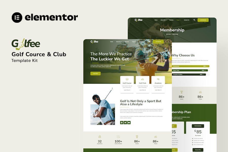 Golfee - Golf Course & Club Elementor Template Kit 1 Golfee - Golf Course & Club Elementor Template Kit