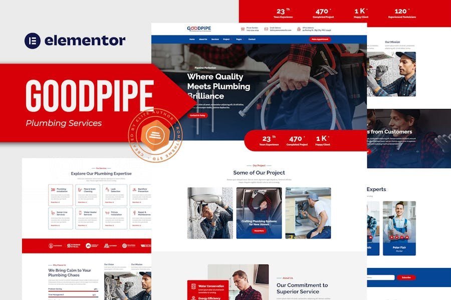 Goodpipe - Plumbing Services Elementor Template Kit 1 Goodpipe - Plumbing Services Elementor Template Kit