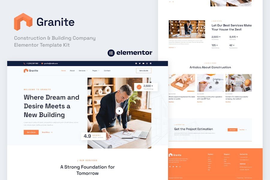 Granite - Construction & Building Company Elementor Template Kit 1 Granite - Construction & Building Company Elementor Template Kit