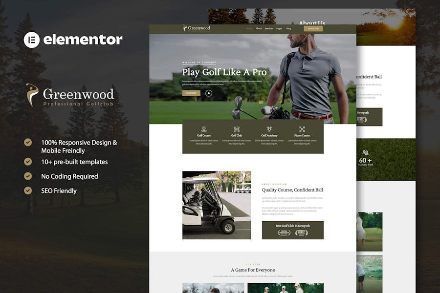 Greenwood - Golf Club & Academy Elementor Template Kit 1 Greenwood - Golf Club & Academy Elementor Template Kit