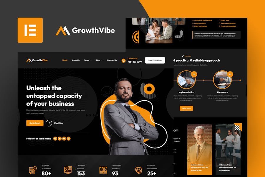 Growth Vibe - Business Consulting Elementor Template Kit 1 Growth Vibe - Business Consulting Elementor Template Kit
