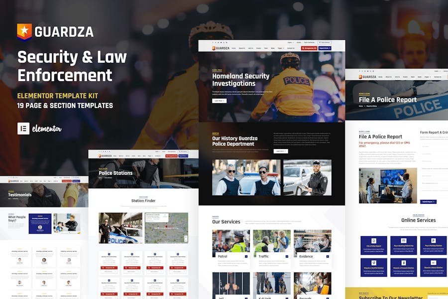 Guardza - Security & Law Enforcement Elementor Template Kit 1 Guardza - Security & Law Enforcement Elementor Template Kit