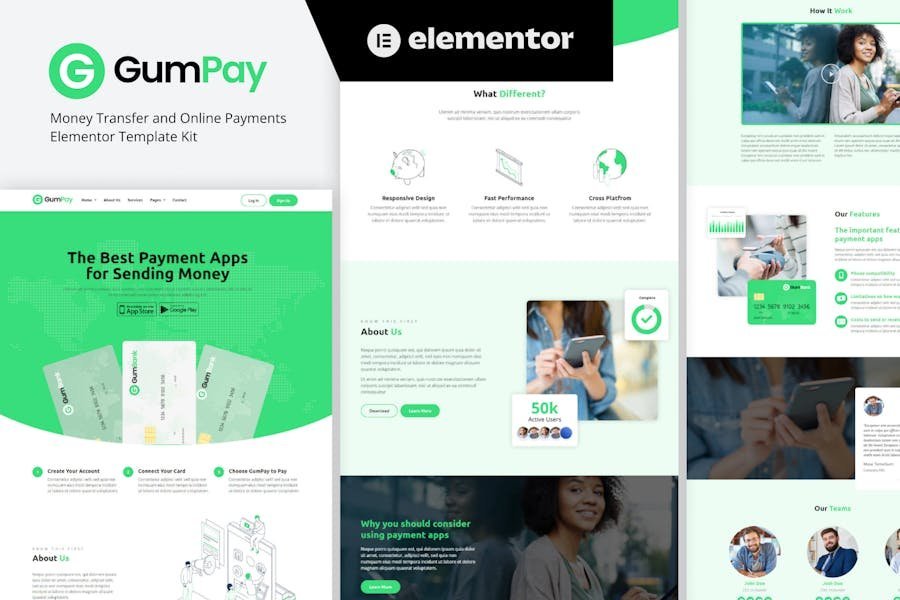GumPay - Money Transfer & Online Payments Elementor Template Kit 1 GumPay - Money Transfer & Online Payments Elementor Template Kit