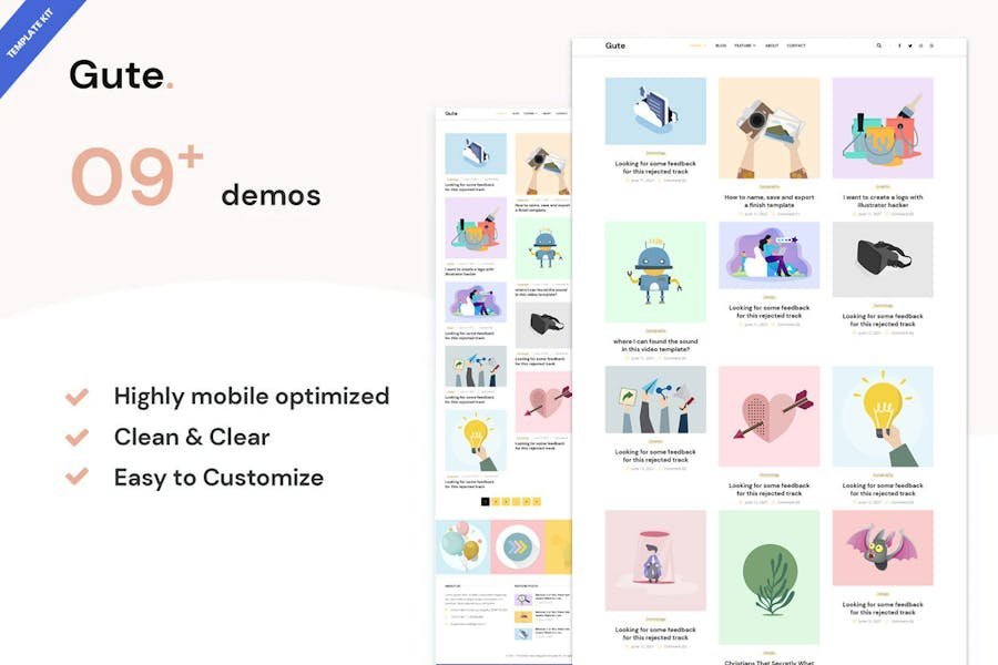 Gute - Minimalist Blog Elementor Template Kit 1 Gute - Minimalist Blog Elementor Template Kit