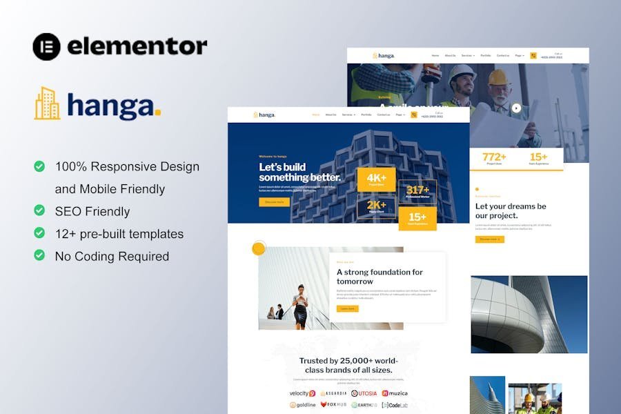 Hanga - Construction & Building Elementor Template Kit 1 Hanga - Construction & Building Elementor Template Kit