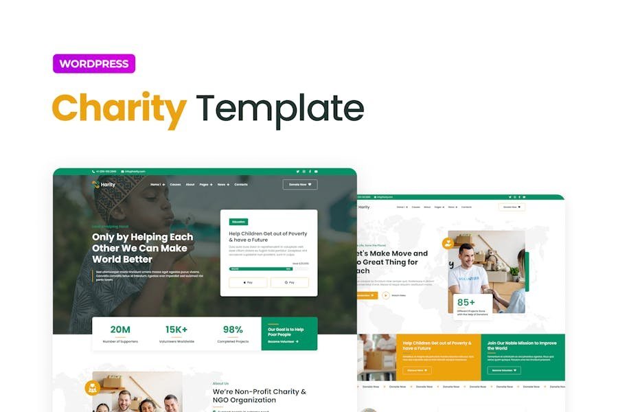 Harity – Fundraising Charity Elementor Template Kit 1 Harity – Fundraising Charity Elementor Template Kit
