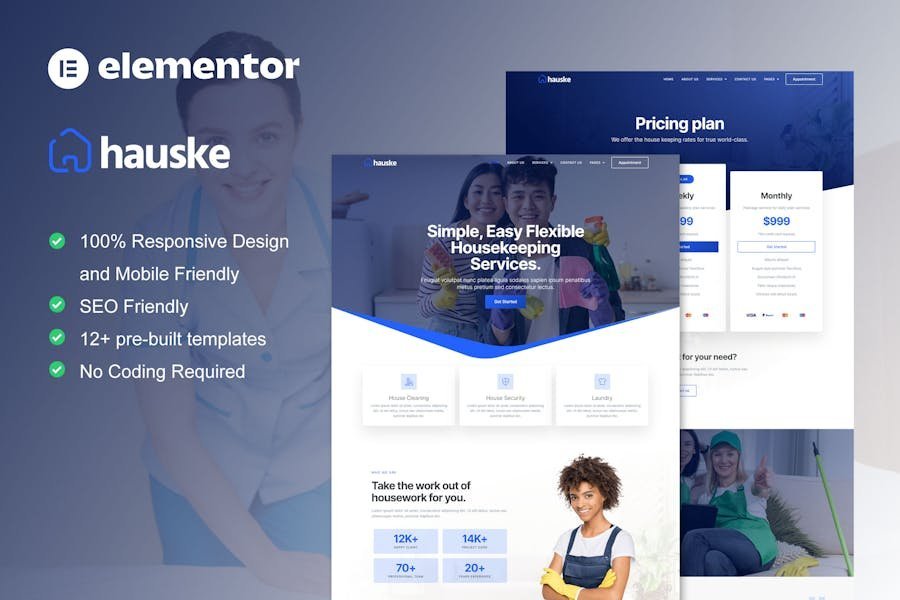 Hauske - Houskeeping & Cleaning Services Elementor Template Kit 1 Hauske - Houskeeping & Cleaning Services Elementor Template Kit