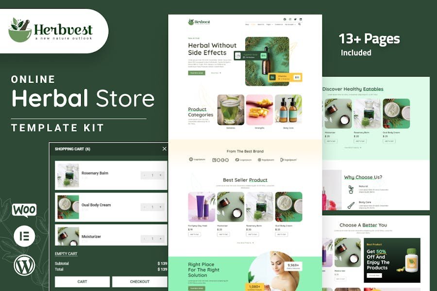 HerbVest - Herbal Store Elementor Pro Template Kit 1 HerbVest - Herbal Store Elementor Pro Template Kit