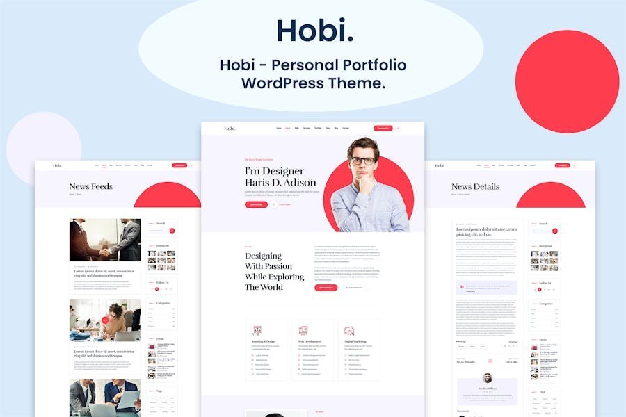 Hobi - Personal Portfolio WordPress Theme 1 Hobi - Personal Portfolio WordPress Theme