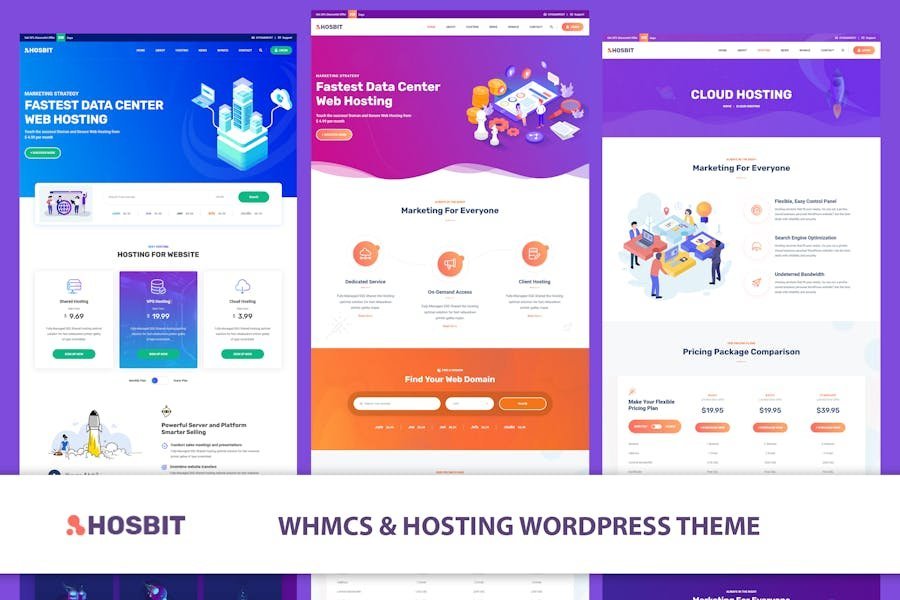 Hosbit - WHMCS & Hosting WordPress Theme 1 Hosbit - WHMCS & Hosting WordPress Theme