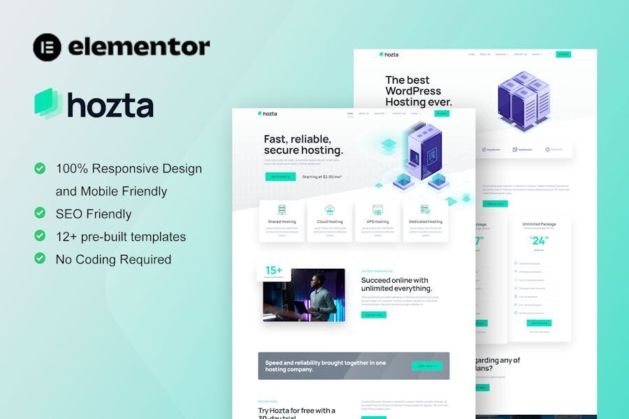 Hozta - Web Hosting Service Elementor Template Kit 1 Hozta - Web Hosting Service Elementor Template Kit