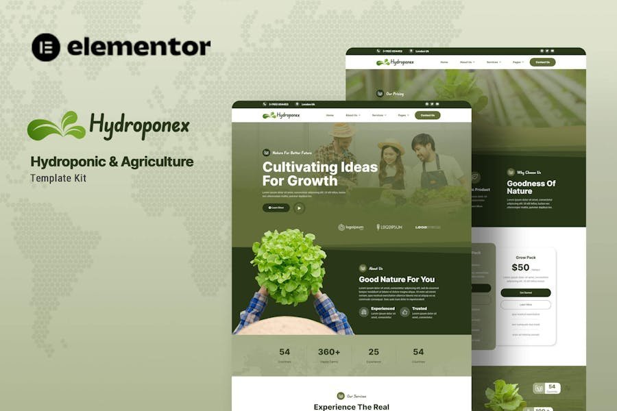 Hydroponex - Hydroponic & Agriculture Elementor Template Kit 1 Hydroponex - Hydroponic & Agriculture Elementor Template Kit