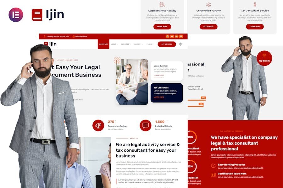 Ijin - Legal Business & Tax Consultant Services Elementor Template Kit 1 Ijin - Legal Business & Tax Consultant Services Elementor Template Kit