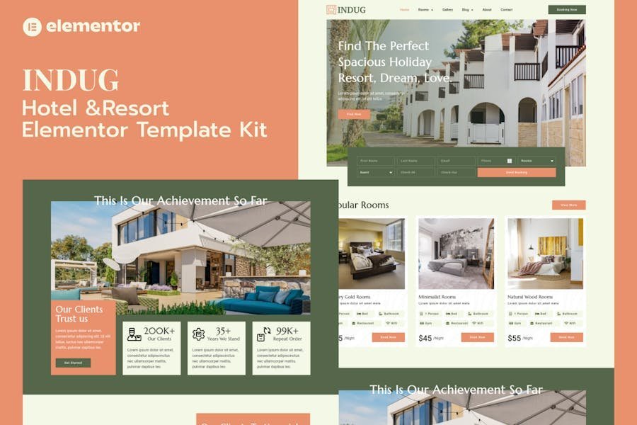 Indug - Hotel & Resort Elementor Pro Template Kit 1 Indug - Hotel & Resort Elementor Pro Template Kit