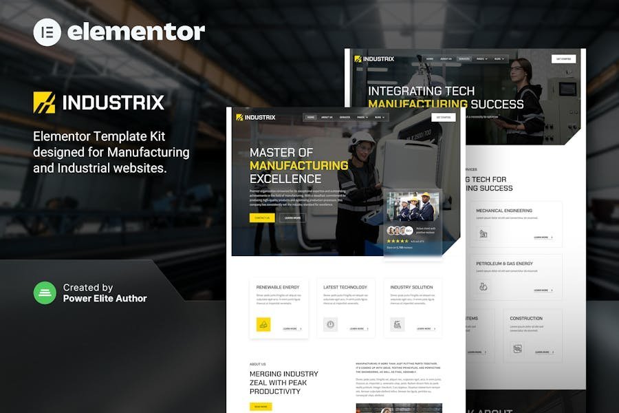 Industrix – Manufacturing & Industrial Elementor Template Kit 1 Industrix – Manufacturing & Industrial Elementor Template Kit