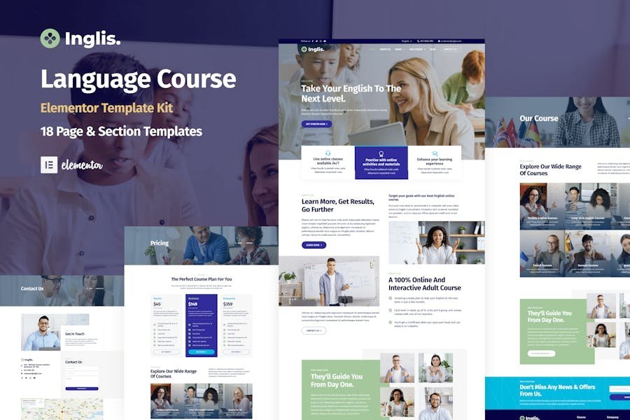 Inglis - Language Course WordPress Elementor Template Kit 1 Inglis - Language Course WordPress Elementor Template Kit